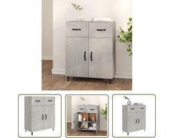 vidaXL Beton Grijs - Dressoir - Dressoir 69,5x34x90 cm bewerkt hout betongrijs - Houten Dressoir - Modern Dressoir - Compact Dressoir