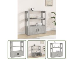 vidaXL Beton Grijs - Dressoir - Dressoir 80x30x90 cm bewerkt hout betongrijs - Houten Dressoir - Kast - Opbergmeubilair