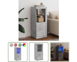 vidaXL Beton Grijs - Dressoir - Dressoir met LED-verlichting 41x37x100 cm betongrijs - Houten Dressoir - Led Verlichting - Tv Meubel