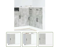 vidaXL Beton Grijs - Keuken Onderkast - Keuken onderkast Kalmar bewerkt hout betongrijs - Bewerkt Hout - Opslagruimte - Keuken Organisatie