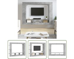 vidaXL Beton Grijs - Tv-meubel - Tv-meubel 152x22x113 cm bewerkt hout betongrijs - Hout Meubilair - Tv Kast - Mediastand