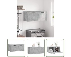 vidaXL Beton Grijs - Wandkast - Wandkast 80x36,5x35 cm bewerkt hout betongrijs - Houten Kast - Opbergkast - Hangkast