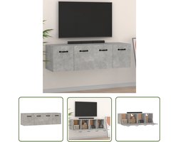 vidaXL Beton Grijs - Wandkast - Wandkasten 2 st 80x35x36,5 cm bewerkt hout betongrijs - Houten Kast - Opbergkast - Badkamerkast