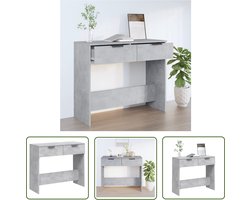 vidaXL Beton Grijs - Wandtafel - Wandtafel 90x36x75 cm bewerkt hout betongrijs - Bijzettafel - Opbergruimte - Houten Tafellaag