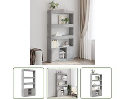 vidaXL Betongrijs - Hoge Kast - Hoge kast 92x33x180 cm bewerkt hout betongrijs - Houten Kast - Opslagkast - Boekenkast