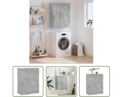 vidaXL Betongrijs - Wandkast - Wandkast 69,5x34x90 cm bewerkt hout betongrijs - Houten Kast - Opslagkast - Living Room Furniture