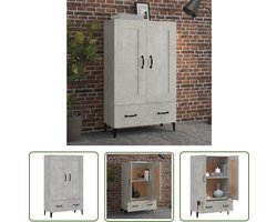 vidaXL Betonnen Grijs - Hoge Kast - Hoge kast 70x31x115 cm bewerkt hout betongrijs - Houten Kast - Opslagkast - Designkast