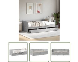 vidaXL Betonnen Grijs - Slaapbank - Slaapbank met lades zonder matras 90x200 cm betongrijs - Houten Meubels - Multifunctionele Bank - Compact Meubilair