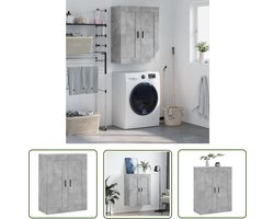 vidaXL Betonnen Grijs - Wandkast - Wandkast 69,5x34x90 cm bewerkt hout betongrijs - Houten Kast - Badkamermeubel - Salontafel