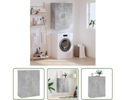 vidaXL Betonnen Grijze Kast - Wandkast - Wandkast 69,5x34x90 cm betongrijs - Houten Kast - Opbergkast - Salontafel