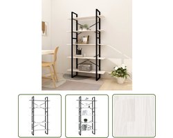 vidaXL Bibliotheek - Boekenkast - Boekenkast met 5 schappen 100x30x175 cm grenenhout wit - Houtmeubel - Grenenhouten Kast - Witte Kast