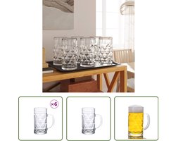 vidaXL Bierpullen - Bierglazen - Bierpullen met handvat 6 st 500 ml glas - Pilsglazen - Cocktailglazen - Drankjes