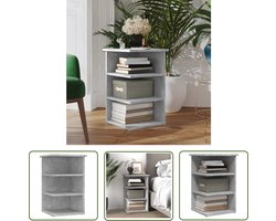 vidaXL Bijzetkast 35x35x55 cm bewerkt hout betongrijs - Bijzetkast - Side Table - Houten Kast - Grijze Kast - Living Room Furniture