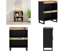 vidaXL Bijzetkast 60x33x75 cm massief gerecycled hout - Bijzetkast - Bijzetkasten - Nachtkastje - Houten Nachtkastje