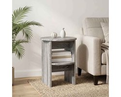 vidaXL - Bijzetkast - Grijze - Sonoma - Ø40 - x - 50 - cm - Geconstrueerd - hout