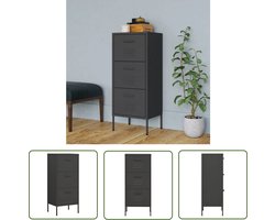 vidaXL Bijzetkast - Opbergkast - Opbergkast 42,5x35x101,5 cm staal antracietkleurig - Dressoir - Staalkast - Antonciet