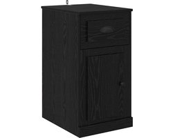 vidaXL - Bijzetkast - Zwart - Eiken - 40 - x - 50 - x - 75 - cm - Bewerkt - hout