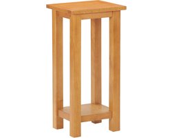 vidaXL - Bijzettafel - 27x24x55 - cm - massief - eikenhout