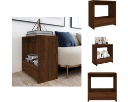 vidaXL - Bijzettafel - 50x26x50 - cm - bewerkt - hout - bruin - eikenkleur