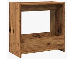 vidaXL - Bijzettafel - 50x26x50 - cm - bewerkt - hout - oud - houtkleurig