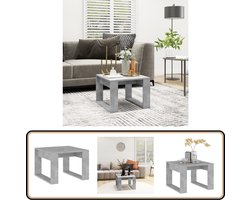 vidaXL Bijzettafel 50x50x35 cm Betongrijs Hout Bijzettafel - Betonnen Tafellaar - Sidetable - Kleine Tafel - Houten Tafel