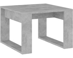 vidaXL - Bijzettafel - 50x50x35 - cm - bewerkt - hout - betongrijs