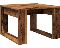 vidaXL - Bijzettafel - 50x50x35 - cm - bewerkt - hout - oud - houtkleurig
