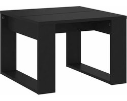 vidaXL - Bijzettafel - 50x50x35 - cm - bewerkt - hout - zwart