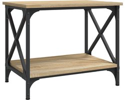 vidaXL - Bijzettafel - 55x38x45 - cm - bewerkt - hout - sonoma - eikenkleurig