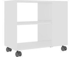 vidaXL - Bijzettafel - 70x35x55 - cm - bewerkt - hout - wit