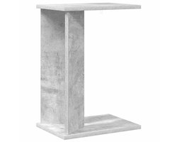 vidaXL - Bijzettafel - Beton - Grijs - 35 - x - 25 - x - 50 - cm - Bewerkt - hout