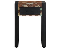 vidaXL Bijzettafel - Bijzettafels - Accenttafel - Bank Bijzettafel - Bijzettafel 35x35x50 cm massief gerecycled hout meerkleurig