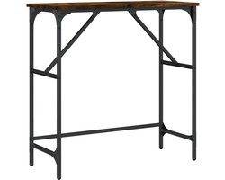 vidaXL Bijzettafel - Console Tafel - Hoge Tafel - Tafeltje - Wandtafel 75x32x75 cm bewerkt hout gerookt eikenkleurig