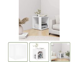 vidaXL Bijzettafel - Hoektafel - Bijzettafel 33x33x34,5 cm bewerkt hout wit - Kastje - Houten Meubilair - Wit Meubilair