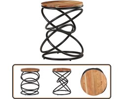 vidaXL Bijzettafel - Massief Acaciahout - 40x40x52 cm Salontafel - Salontafels - Opium Tafel - Opium Tafels