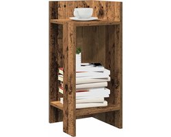 vidaXL Bijzettafel met plank - Oud Houtkleurig Bijzettafel - Salontafel - Houten Meubels - Vintage Meubilair - Industriële Styling - Woonaccessoires - Opbergruimte - Multifunctioneel - Compact - Minimalist - Trendy - Scandinavisch Design