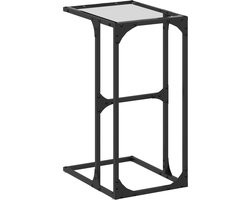 vidaXL - Bijzettafel - met - transparant - glazen - blad - 40x30x61,5 - cm - staal