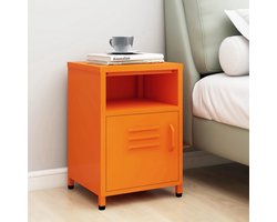 vidaXL Bijzettafel - Nachtkastje - Nachtkastje 35x35x51 cm staal oranje - Staal - Oranjekleur - Compact