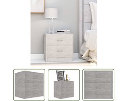 vidaXL Bijzettafel - Nachtkastje - Nachtkastje 40x30x40 cm bewerkt hout betongrijs - Slaapkamer Meubilair - Beton Grijs - Houten Kast