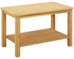 vidaXL - Bijzettafel - Olie - Natuurlijk - 70 - x - 40 - x - 45 - cm - Massief - Acacia - Hout