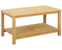 vidaXL - Bijzettafel - Olie - Natuurlijk - 90 - x - 50 - x - 45 - cm - Massief - Acacia - Hout