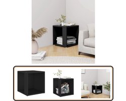 vidaXL Bijzettafel - Zwart - Bewerkt Hout - 33x33x34,5 cm Hoektafel - Bijzettafel - Zwarte Tafel - Houten Tafel - Spaanplaat