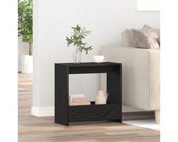 vidaXL - Bijzettafel - Zwart - eiken - 50 - x - 26 - x - 50 - cm - Bewerkt - hout