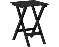 vidaXL Bijzettafel Zwart - Inklapbare Bijzettafel - Bijzettafel inklapbaar massief populierenhout zwart - Houten Bijzettafel - Populierhouten Bijzettafel - Salontafel