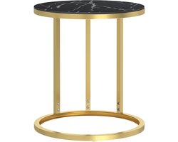 vidaXL Bijzettafel Zwartmarmer 45 cm - Stijlvol Design Bijzettafel - Salontafel - Tafellamp - Modern Meubilair - Zwarte Bijzettafels