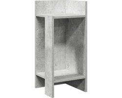 vidaXL - Bijzettafeltje - met - plank - 25,5x27x60 - cm - betongrijs