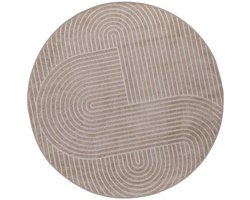 vidaXL - Binnen- - en - buitenkleed - PALMERAS - Beige - Ø - 160 - CM - Polyester