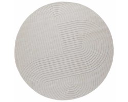 vidaXL - Binnen- - en - buitenkleed - PALMERAS - Crème - Ø - 160 - CM - Polyester