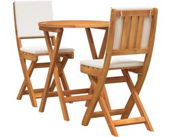 vidaXL - Bistroset - 3 - pcs - Bruin - Massief - acaciahout