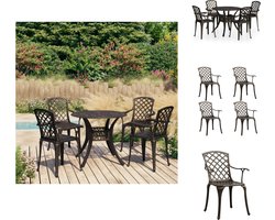 vidaXL Bistroset - Bistrosets - Bistro Set - Bistro Sets - 5-delige Bistroset gietaluminium bronskleurig